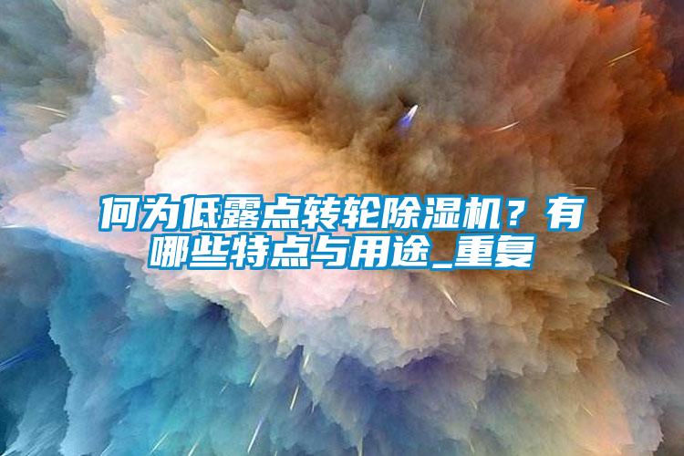 何为低露点转轮除湿机？有哪些特点与用途_重复