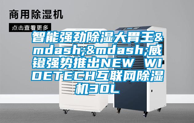 智能强劲除湿大胃王——威镫强势推出NEW WIDETECH互联网除湿机30L